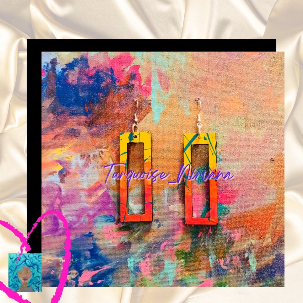 M-252: Malibu Heat Open Rectangle Earrings